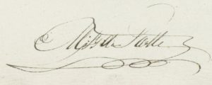 Handtekening van Tijs Klases Woudman op overlijdensactie van zijn vader.